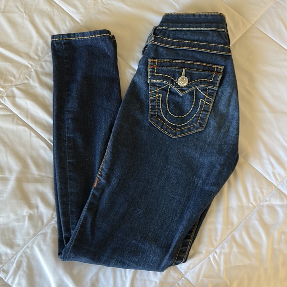 TRUE RELIGION JENNIE MID RISE CURVY SKINNY JEAN 27